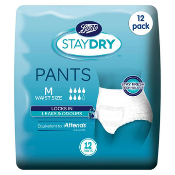 Staydry Pants Medium - 144 Pants (12 Pack Bundle)